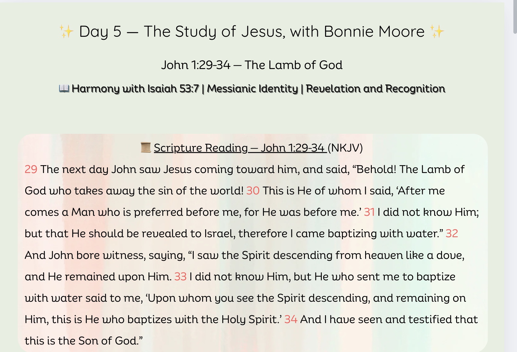 ✨ Day 5 — The Study of Jesus, with Bonnie Moore ✨